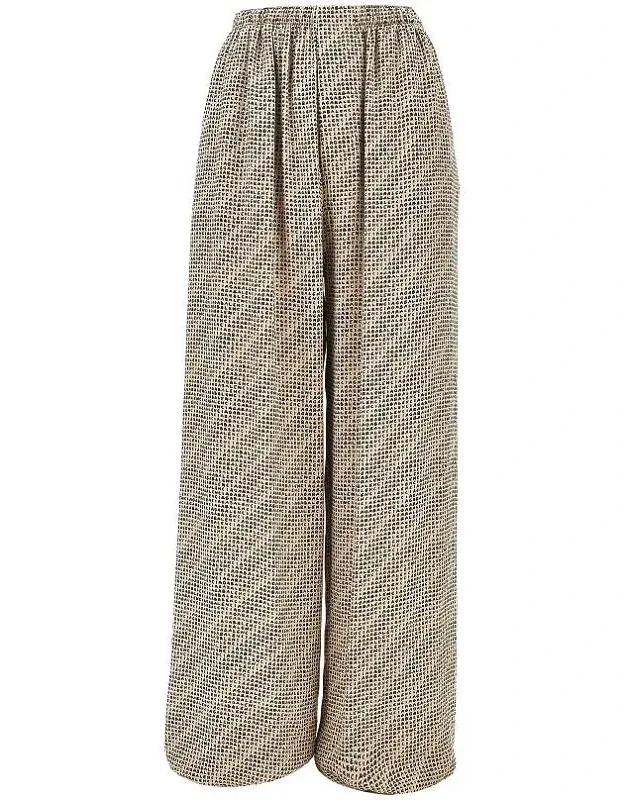 Silk Pants With Monogram Print