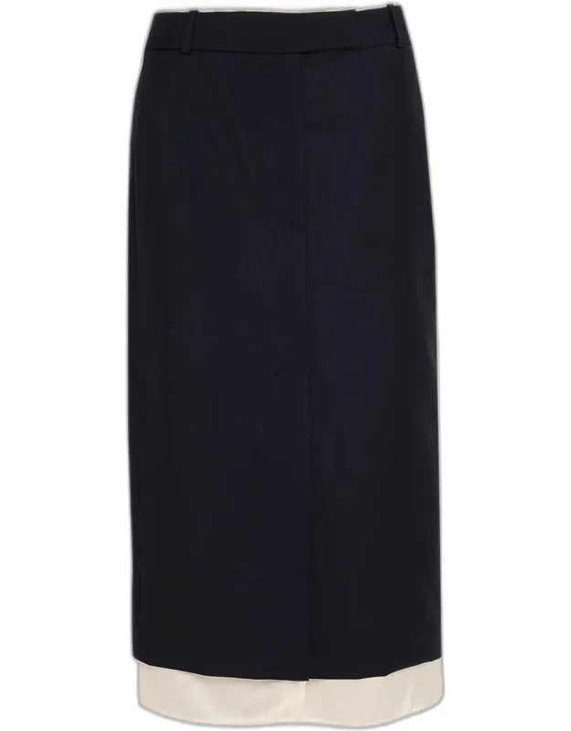 Boxer Detail Midi Skirt
