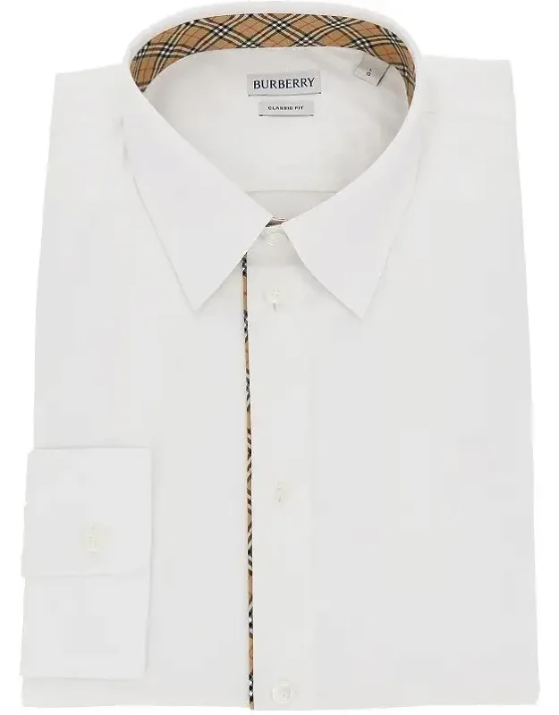 Poplin Shirt With Check Piping