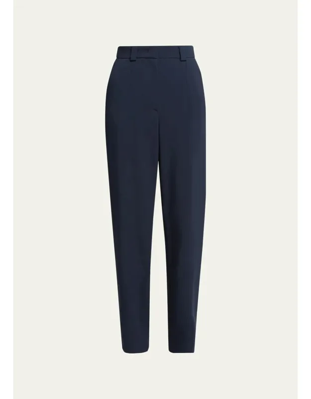 Tapered Stretch Viscose Trousers