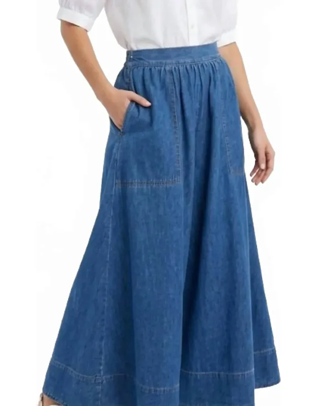 Savannah Denim Maxi Skirt