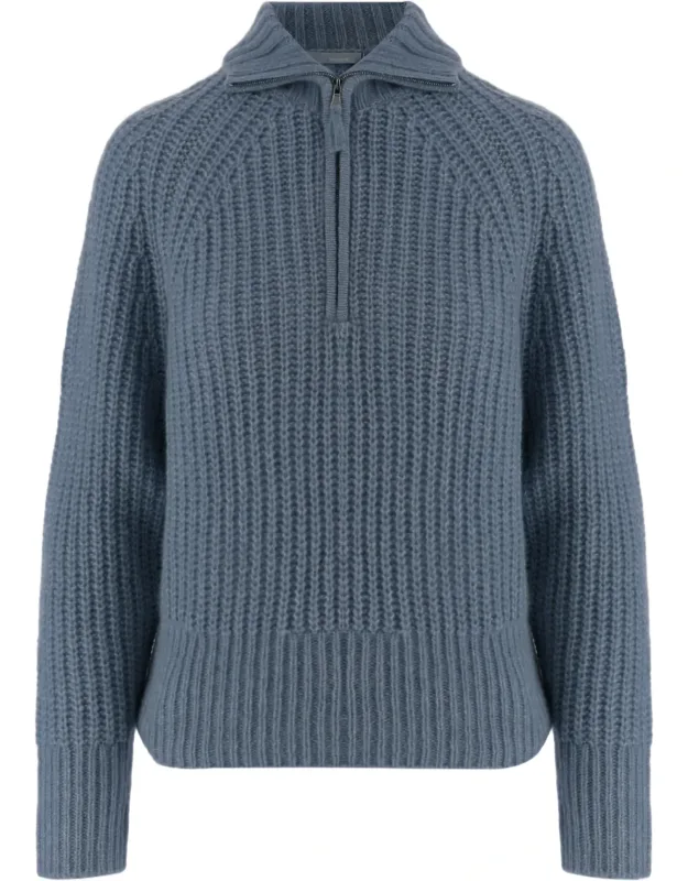 Zip Turtleneck Cashmere-silk Sweater