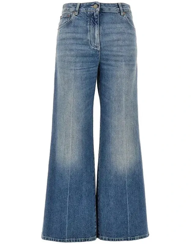 Gold Details Flared Jeans
