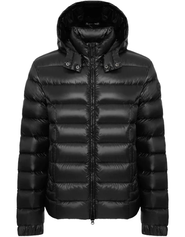 Glossy Puffer Jacket With Detachable Hood