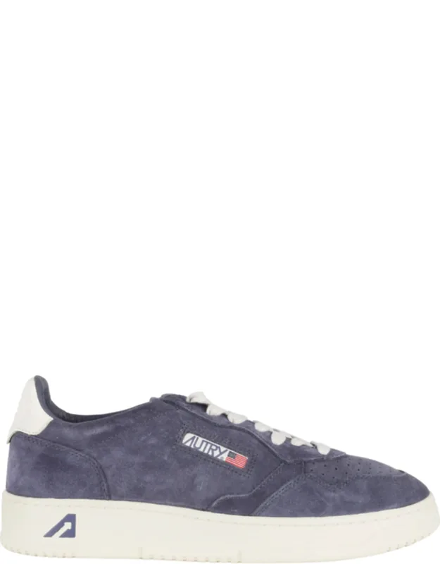 Medalist Low Suede-trim Leather Sneakers