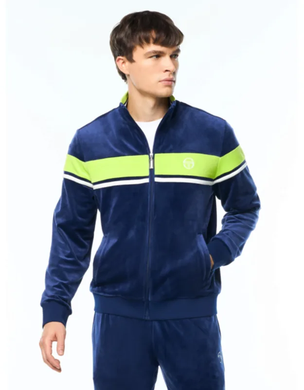 Damarindo Velour Track Jacket With Spacious Handwarmer Pockets And Rib-knit Trims