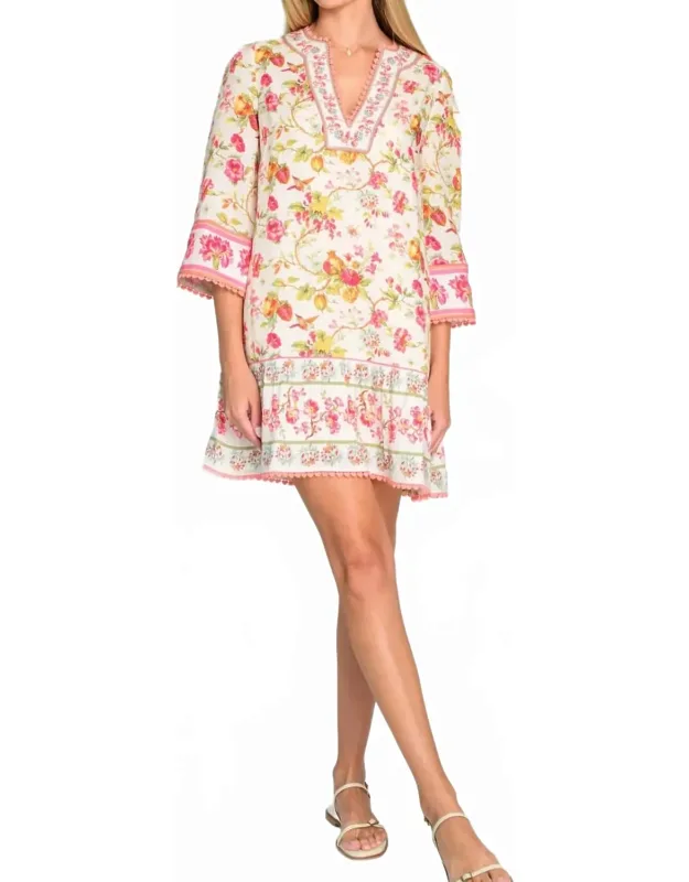 Lucy Mini Dress With Flutter Cuff Sleeves And Ruffle Hem