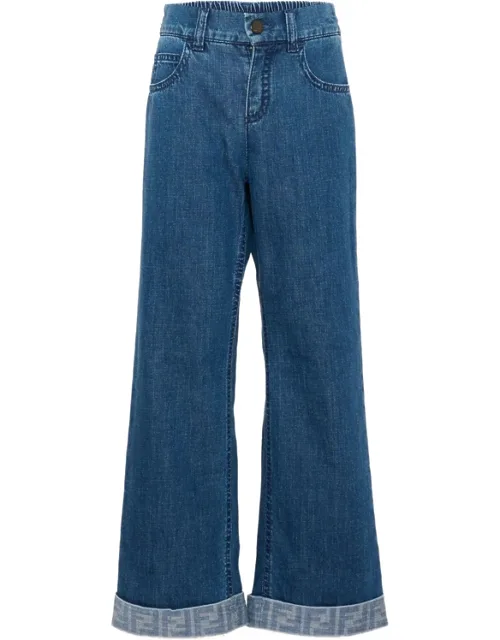 Ff Logo Turn-up Jeans