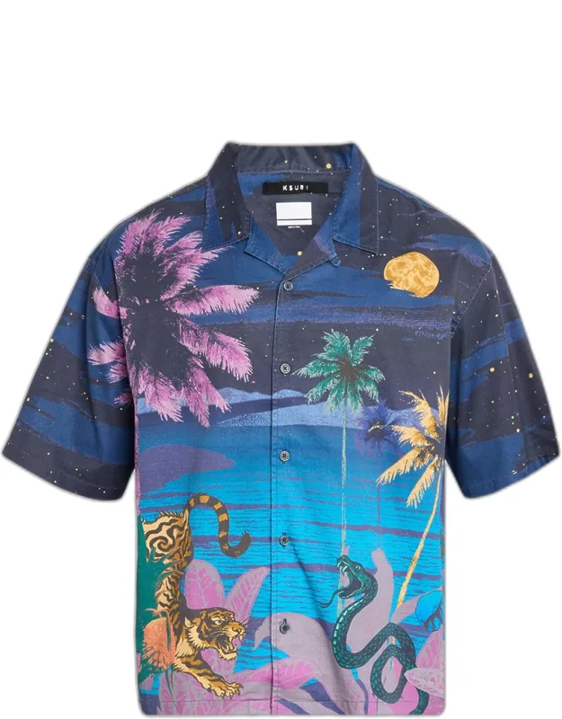 Moonlight Cotton Short-sleeve Shirt