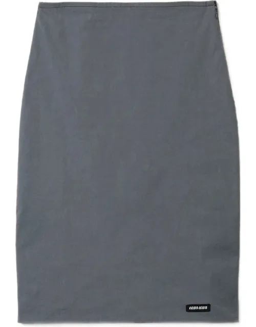 Stretch Poplin Skirt