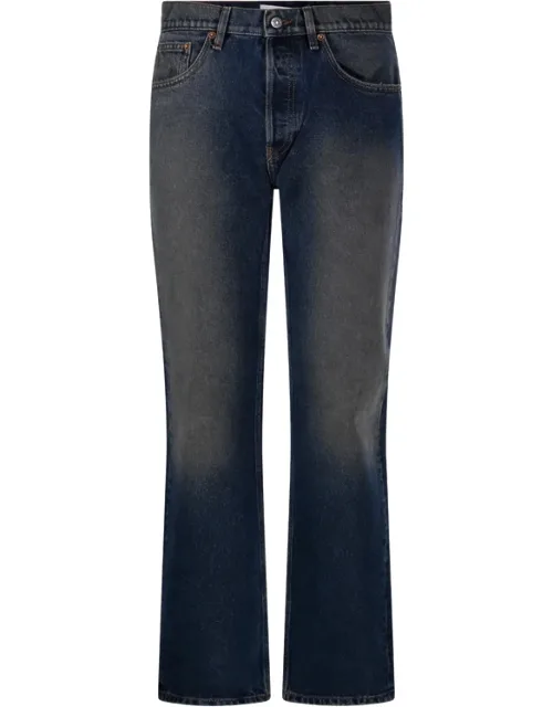 Faded Straight-leg Jeans