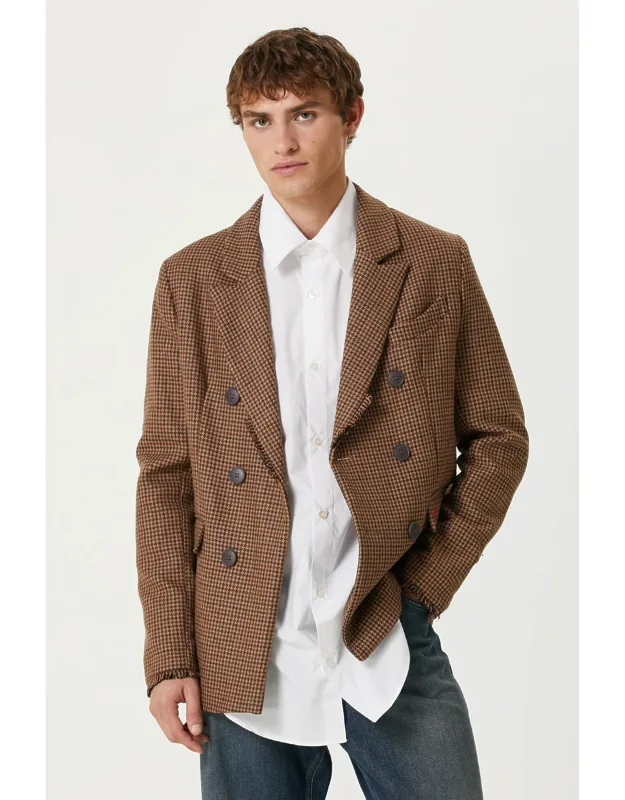 Wool & Cashmere Blend Double Breasted Blazer
