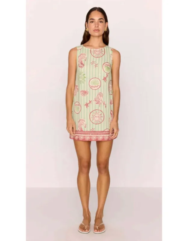 Linen Blend Shift Mini Dress