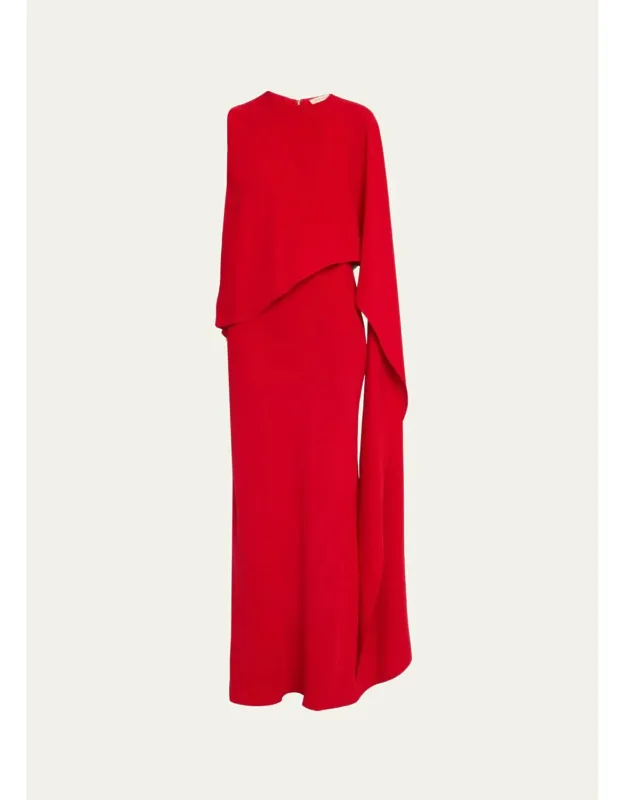 Clementine Sleeveless Asymmetric Drape Maxi Dress
