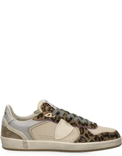 Pgal Sneakers Leopard Print Panelled Design