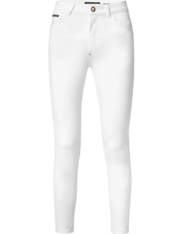 Skinny Trousers With Skull Design