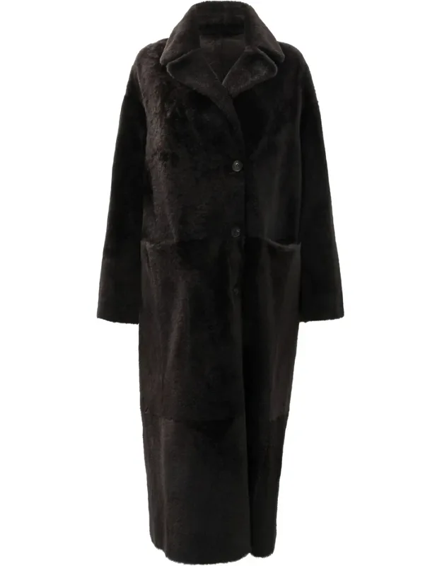 Button Lambskin Coat