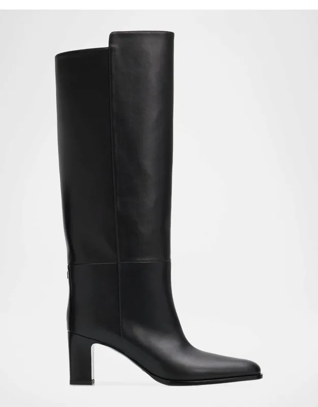 Caly Knee-high Boots With Block Heel And Leather Outsole