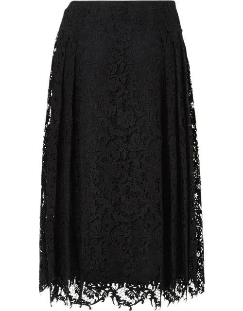 Lace Pleated Midi Skirt