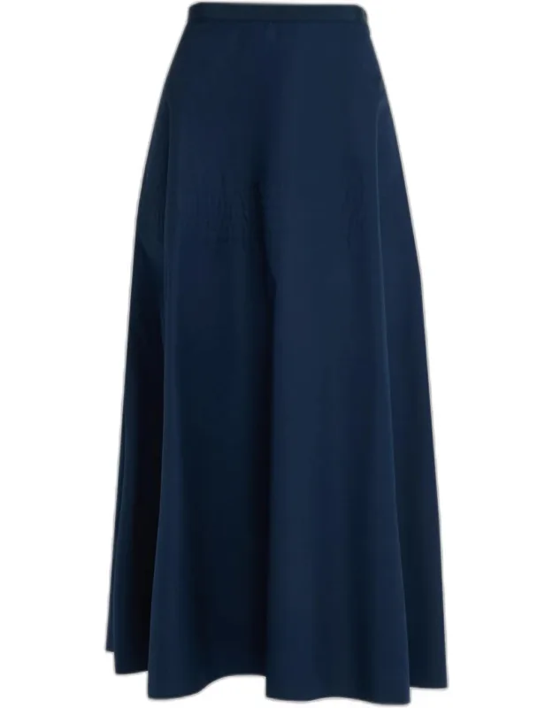 Flared Cotton Maxi Skirt