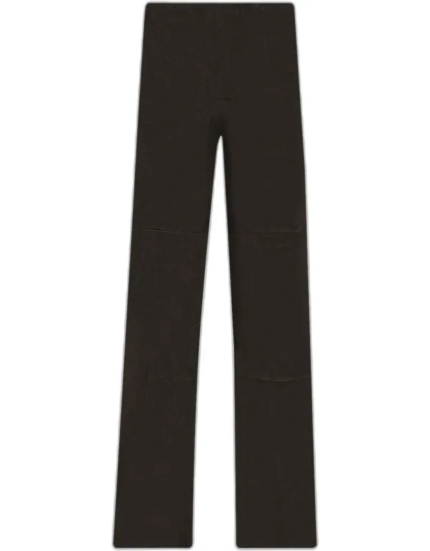 Leather Straight-leg Pants
