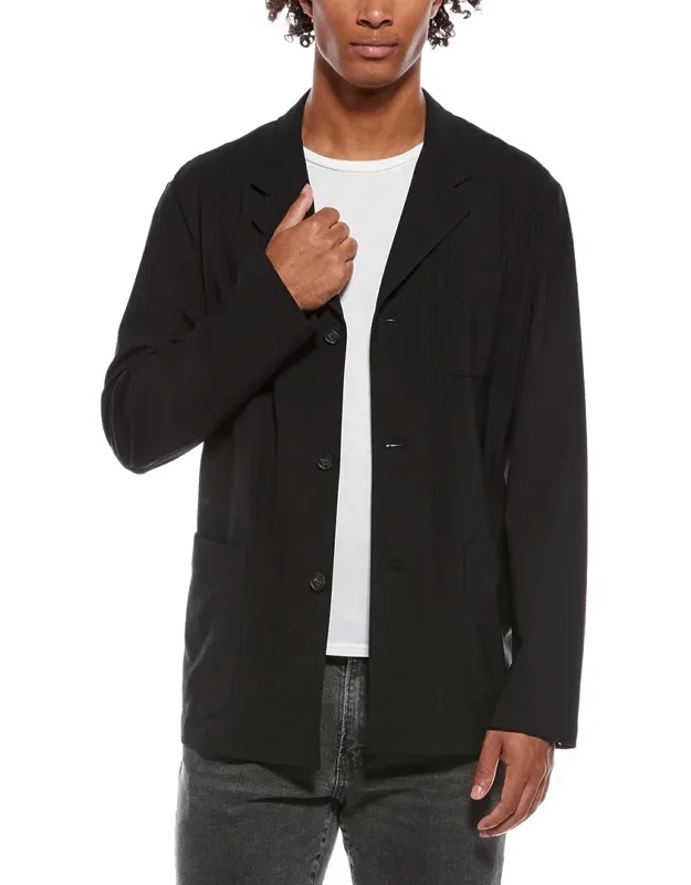 Tailored Wool-blend Utility Blazer