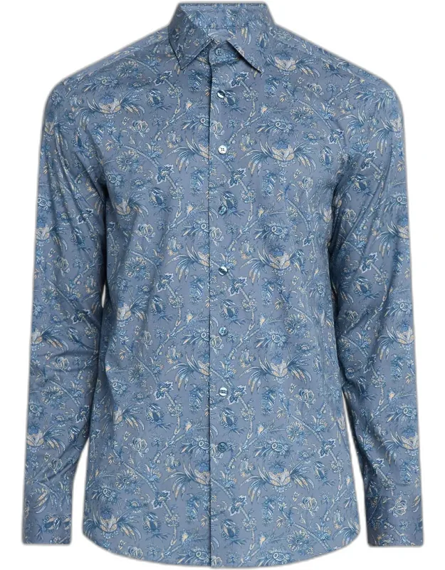 Cotton-stretch Paisley Sport Shirt