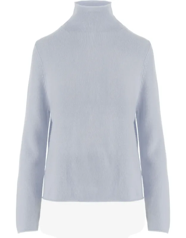 Patterned Knit Turtleneck Cashmere Sweater