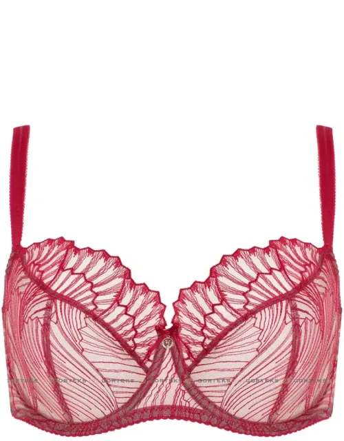 Sheer Mesh Embroidery Bra