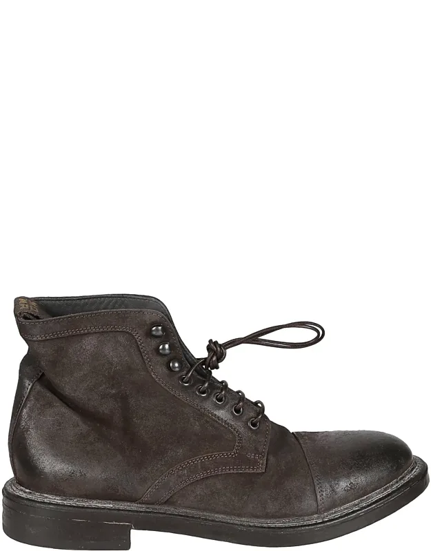 Calf Leather Low Boots With Cap Toe Design