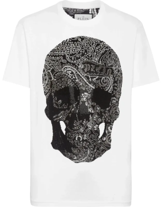 T-shirt With Round Neck And Paisley Strass