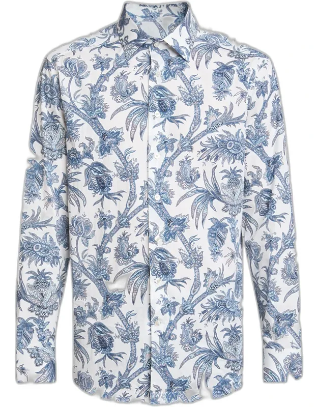 Floral Paisley Stretch Cotton Sport Shirt