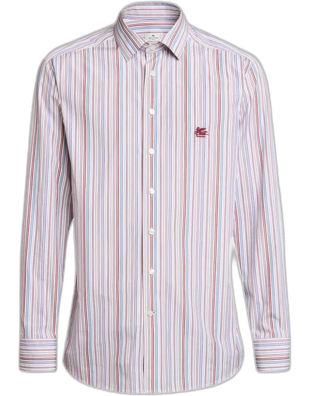Cotton Multi-stripe Sport Shirt