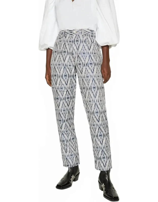 Pre-loved Cottage Pants With Geometric Ikat Brocade Pattern