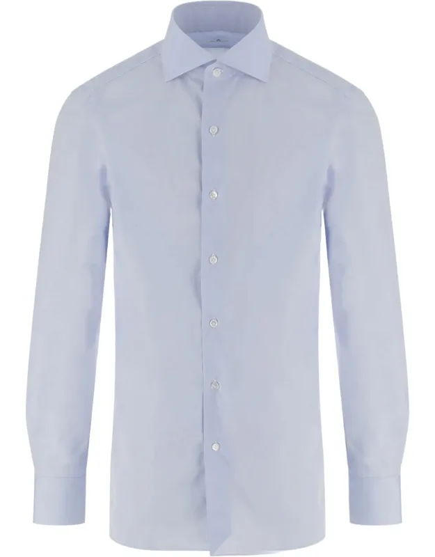 Ribbed Cotton Curved Hem Shirt