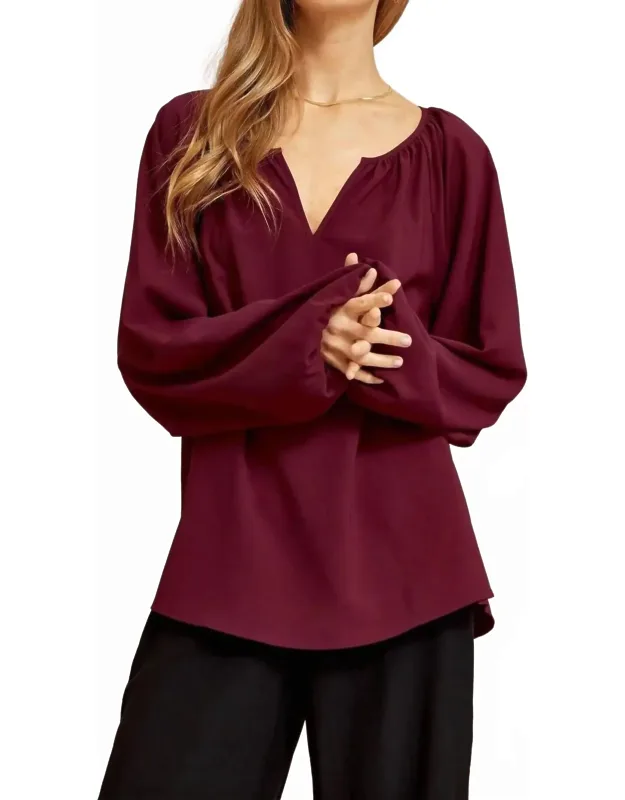 Split Neck Tunic Top