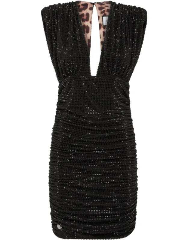 Shoulder Padded Mini Dress