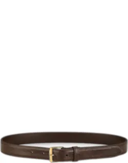Croc-embossed Leather Belt