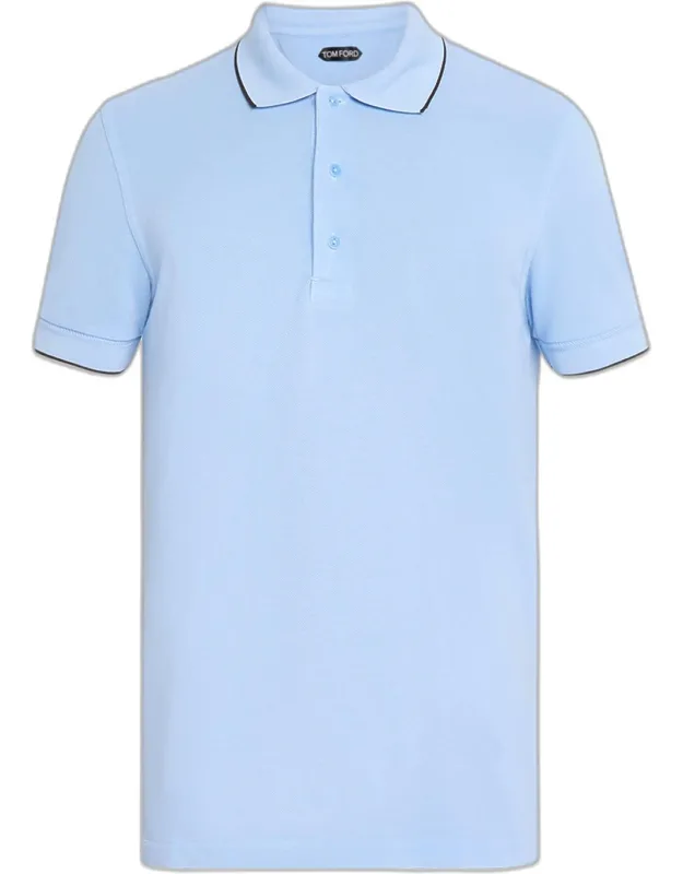 Contrast-trim Short-sleeve Polo Shirt