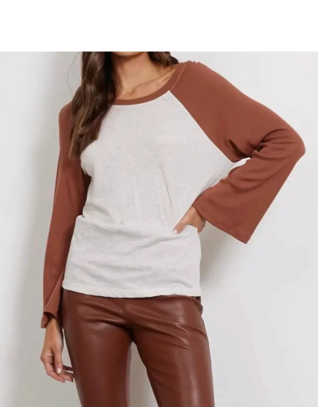 Baseball Bell Sleeve Top