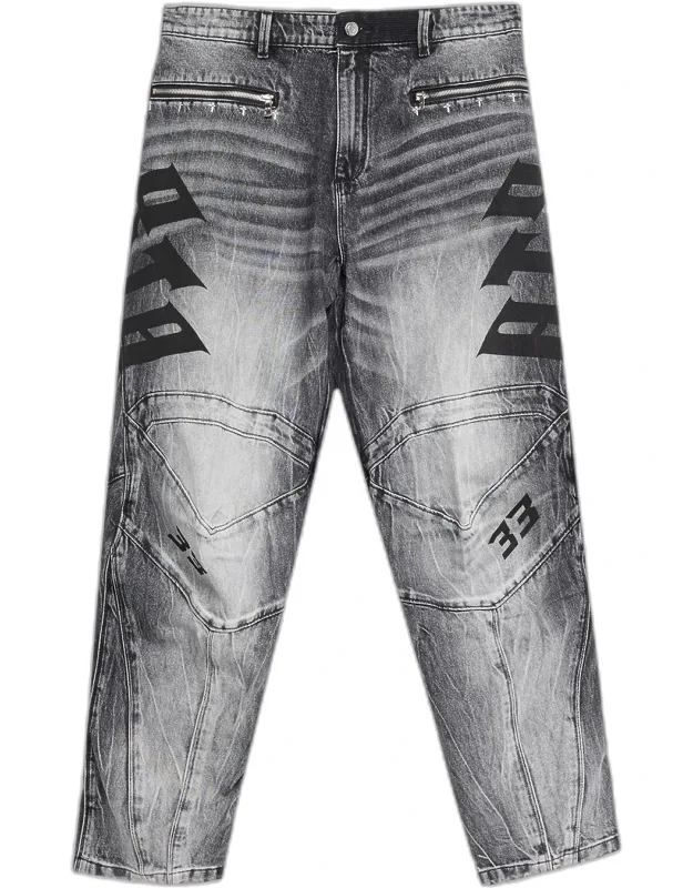 Alwin Straight Leg Moto Jeans