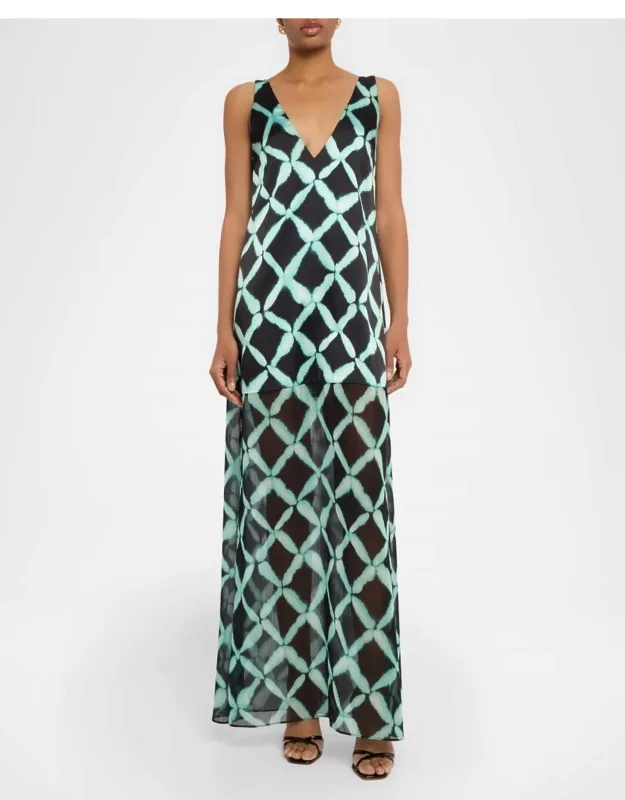Maxi Dress In Lattice Mix