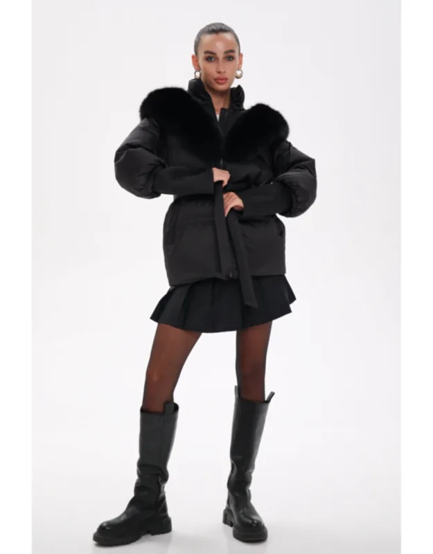 Genuine Fur Trim Down Fill Coat