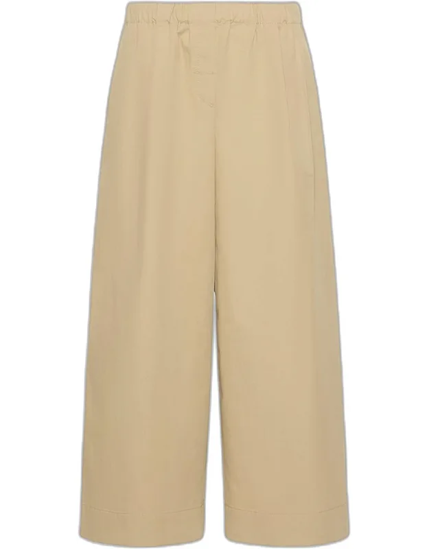 Cropped Wide-leg Cotton Pants