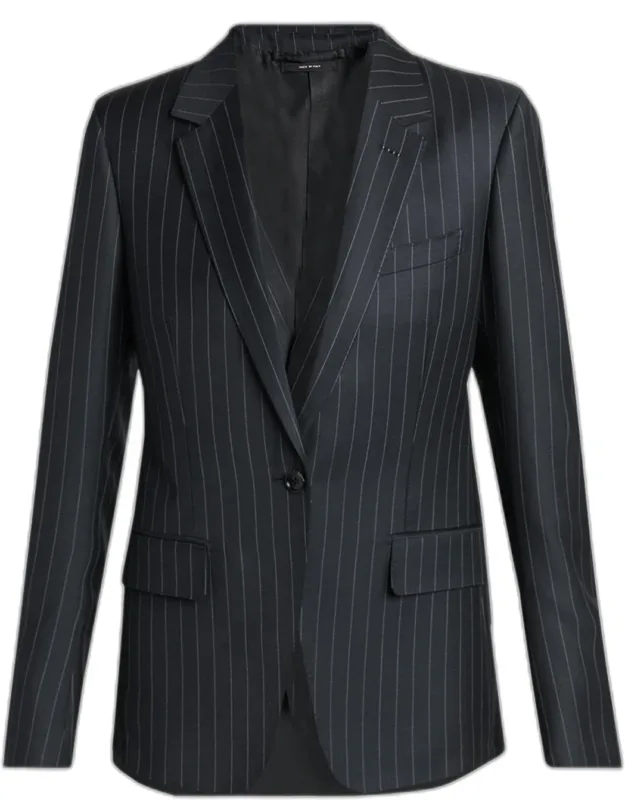 Wool-mohair Pinstripe Blazer