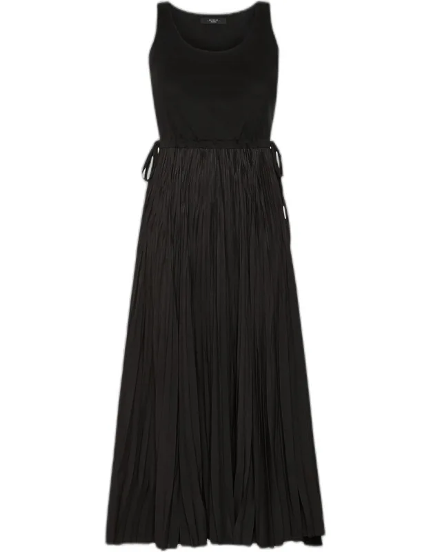Crinkled A-line Midi Dress