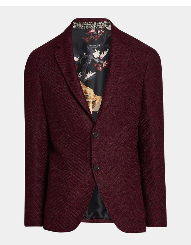 Wool Jersey Jacquard Single-breasted Sport Coat