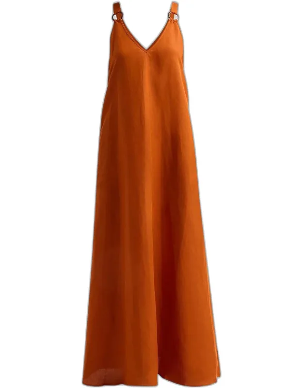 Linen-blend Maxi Dress