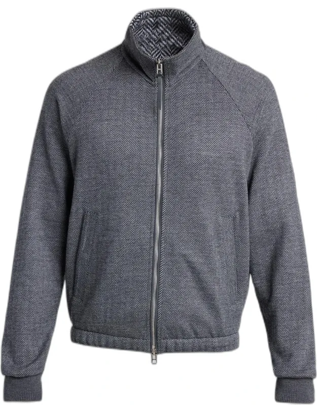 Herringbone Full-zip Jacket
