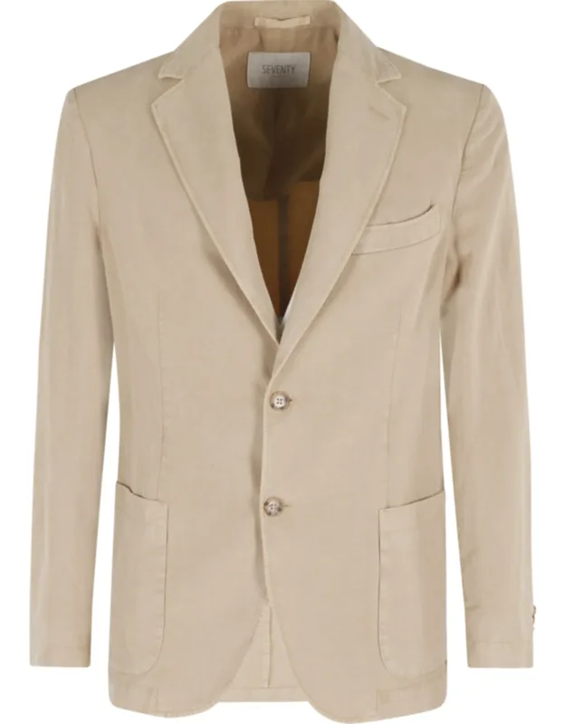 Patch Pocket Double Slit Lyocell-blend Blazer